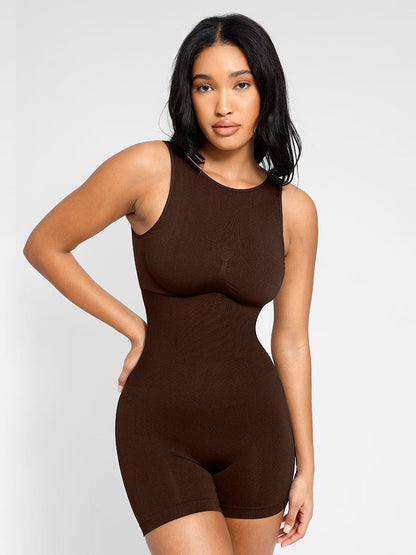 SculptFit Round Neck U-Back Mid-Thigh Jumpsuit