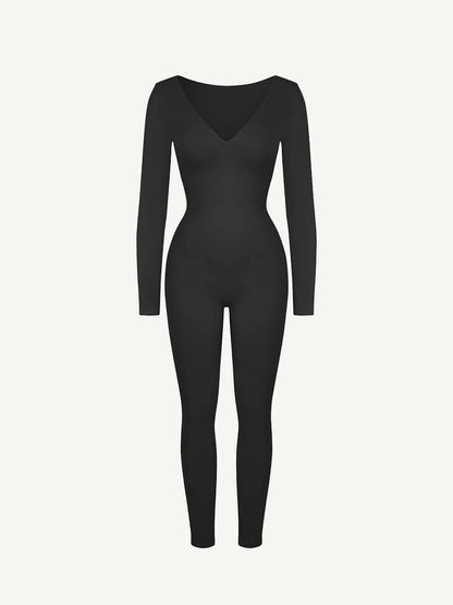 SculptFit Deep V-Neck Jumpsuit