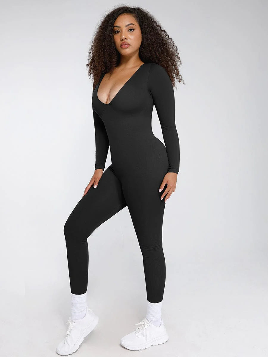 SculptFit Deep V-Neck Jumpsuit