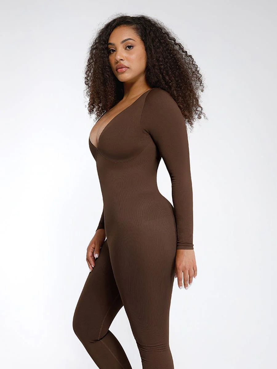 SculptFit Deep V-Neck Jumpsuit