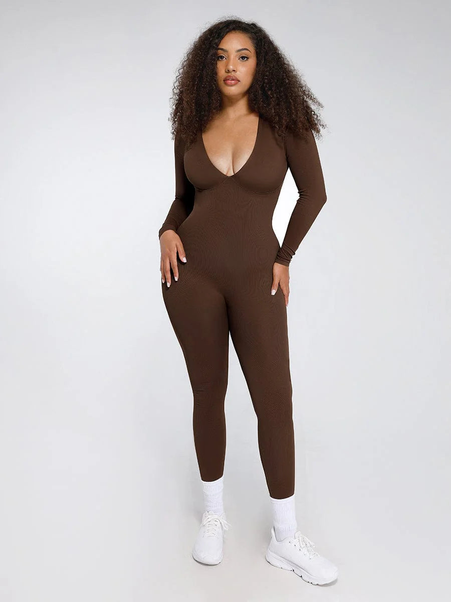 SculptFit Deep V-Neck Jumpsuit