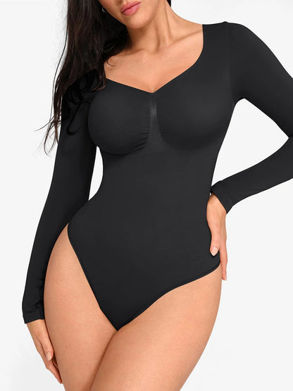 OuterContour Chest Support Full Sleeves Thong Bodysuit